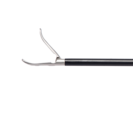 Upcurve Fenestrated Grasper Forceps with Ratchet Handle With 22mm  Jaw and Deep Horizontal Serrations